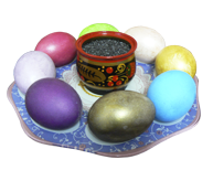 Пасхальные яйца с черной Костромской четверговой солью